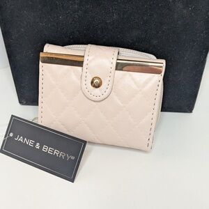 Cream Quilted Jane & Berry Wallet NWT